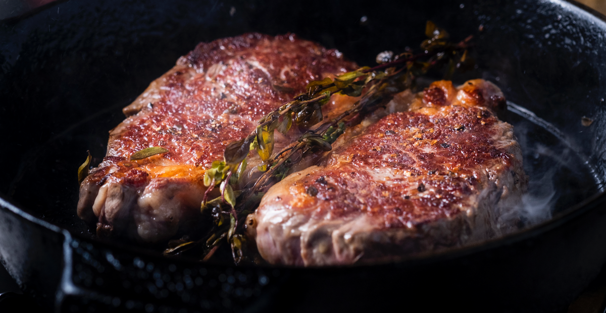 Porterhouse steak cast sales iron