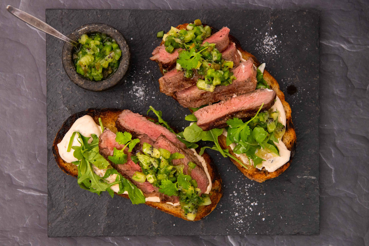 Steak Sandwich with Kiwifruit Salsa & Lime Chipotle Mayo – Pure South Shop