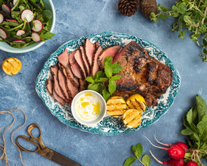 BBQ Butterflied Lamb with Grilled Lemon and Herbs