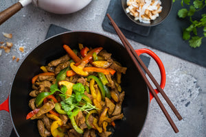 Fragrant Stir Fry Lamb with Coconut Rice