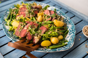 Seared Beef & Potato Salad with Basil Mint Dressing